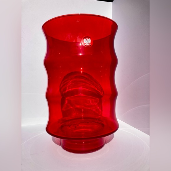 Vintage Mid Century Handmade in Poland Large Art Glass Vase 11.75" Tall Bamboo - Picture 16 of 16